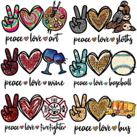 Load image into Gallery viewer, 15 Peace Love Glitter Style Designs Bundle PNG
