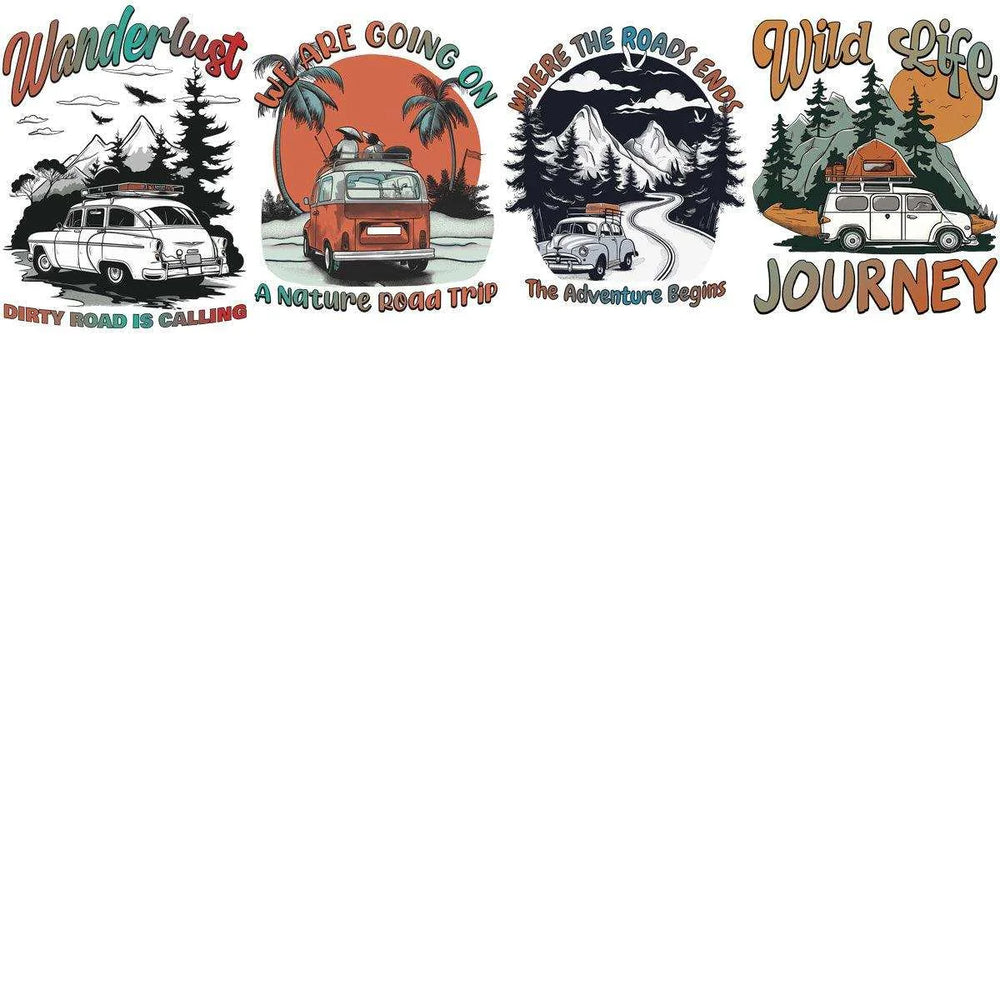 15 Road Enjoy Trip Adventure Designs Bundle PNG