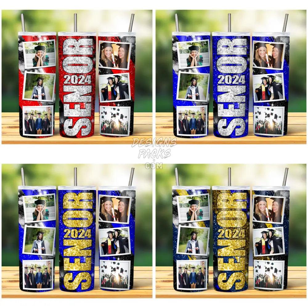 15 Senior 2024 Glitter Photo Tumbler Wrap Bundle Jpg