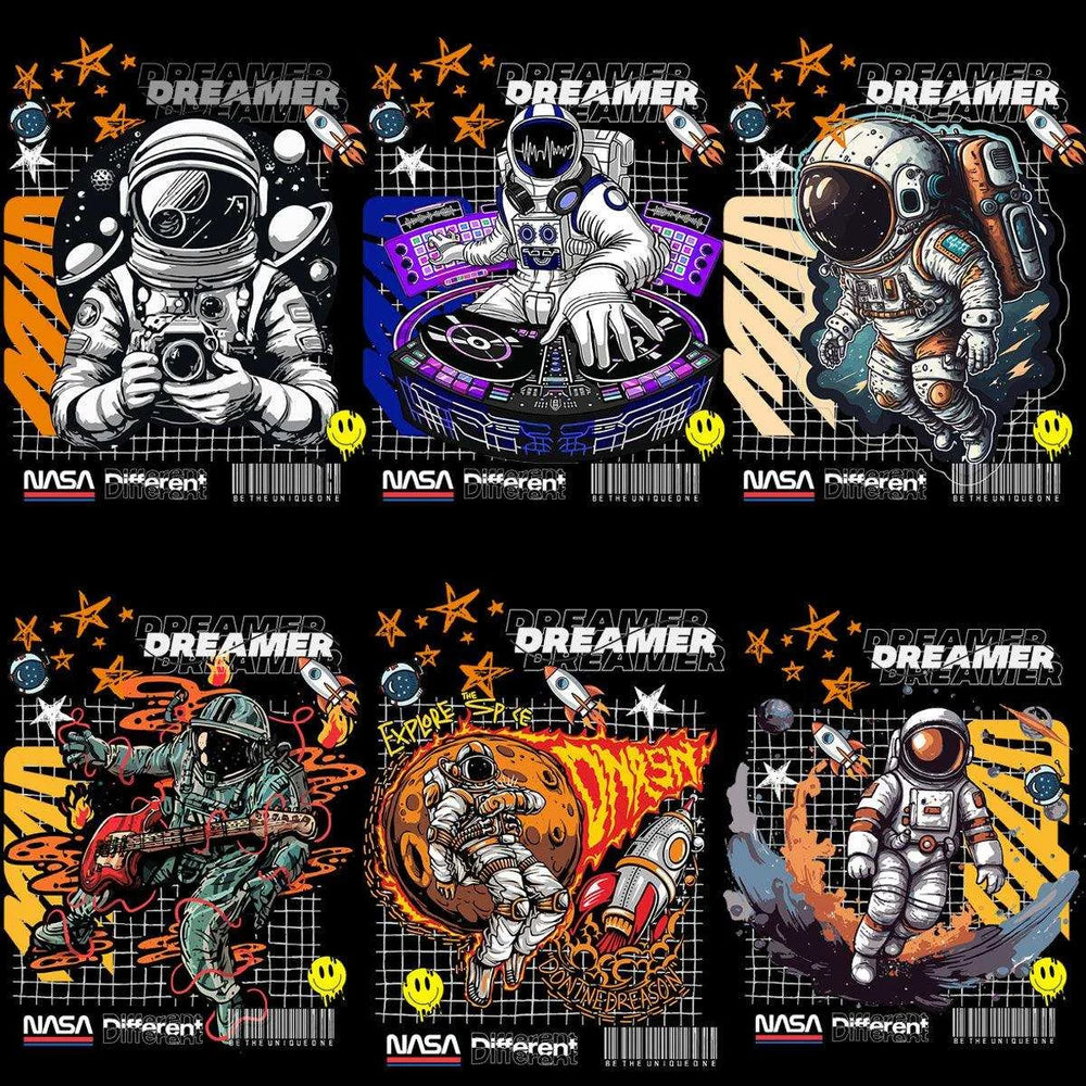 15 Space Nasa Streetwear Brand Designs Bundle PNG + PSD