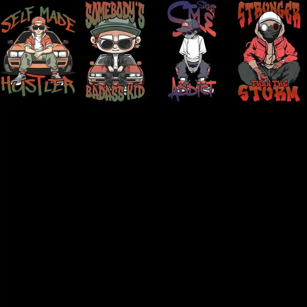 15 Street Boys Style Designs Bundle PNG