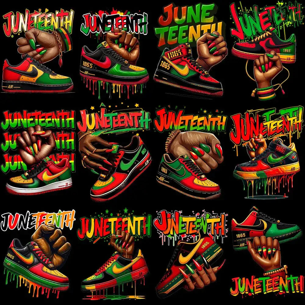 15 Swoosh Brand Juneteenth Black History Designs Bundle PNG