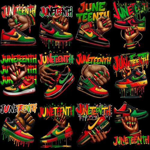 15 Swoosh Brand Juneteenth Black History Designs Bundle PNG