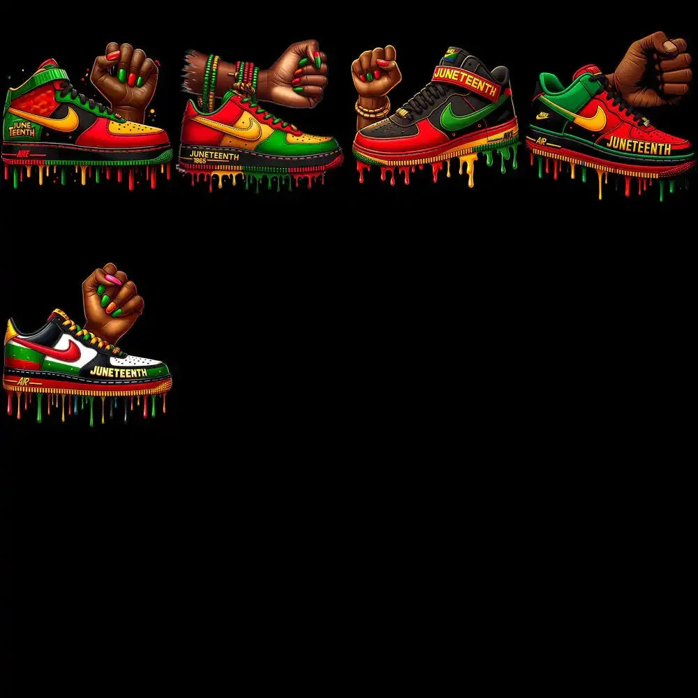 15 Swoosh Brand Juneteenth Black History Designs Bundle PNG
