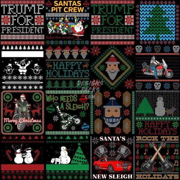 15 Ugly Christmas Designs Bundle PNG
