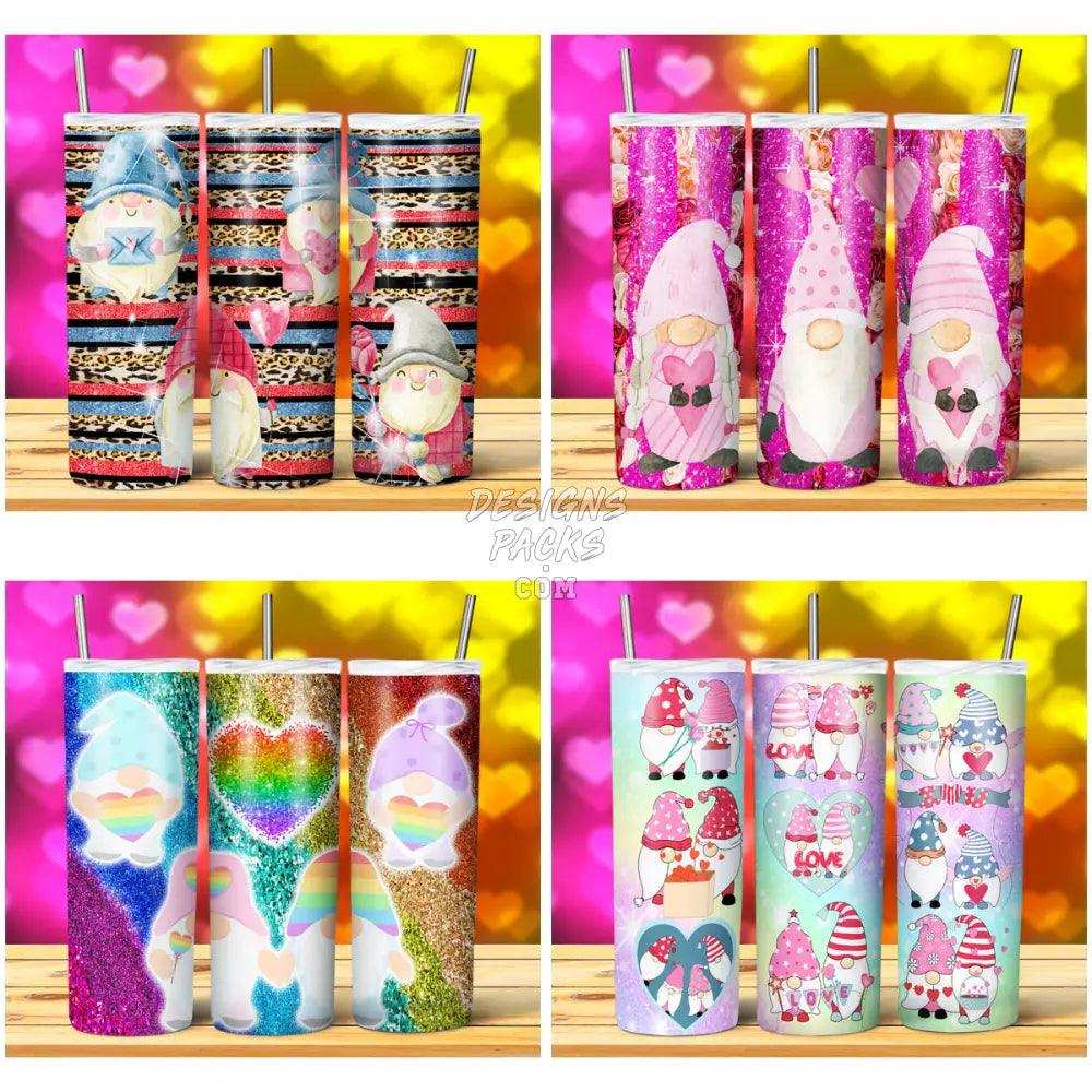 15 Valentines Gnomes Glitter Tumbler Wrap Bundle Jpg