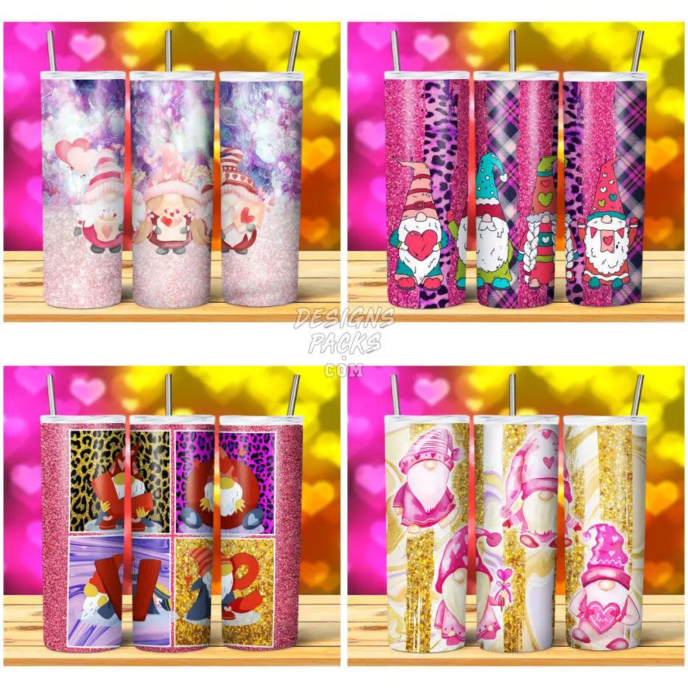 15 Valentines Gnomes Glitter Tumbler Wrap Bundle Jpg