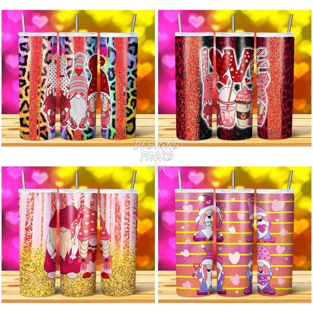 15 Valentines Gnomes Glitter Tumbler Wrap Bundle Jpg