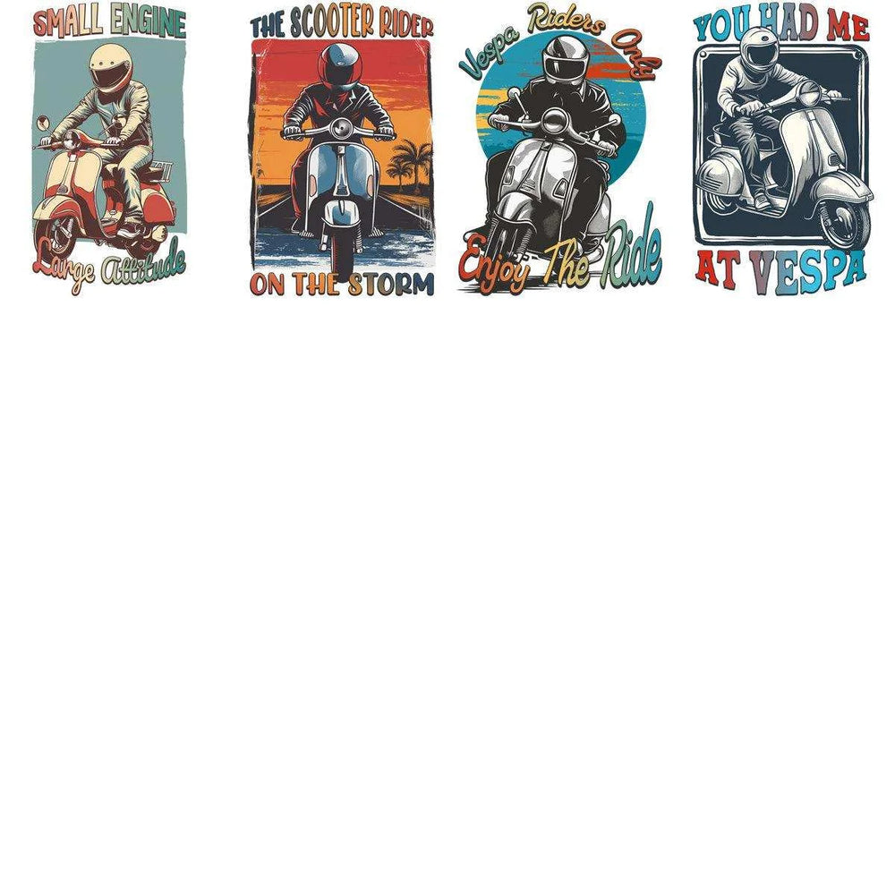 15 Vespa Rider Bike Designs Bundle PNG