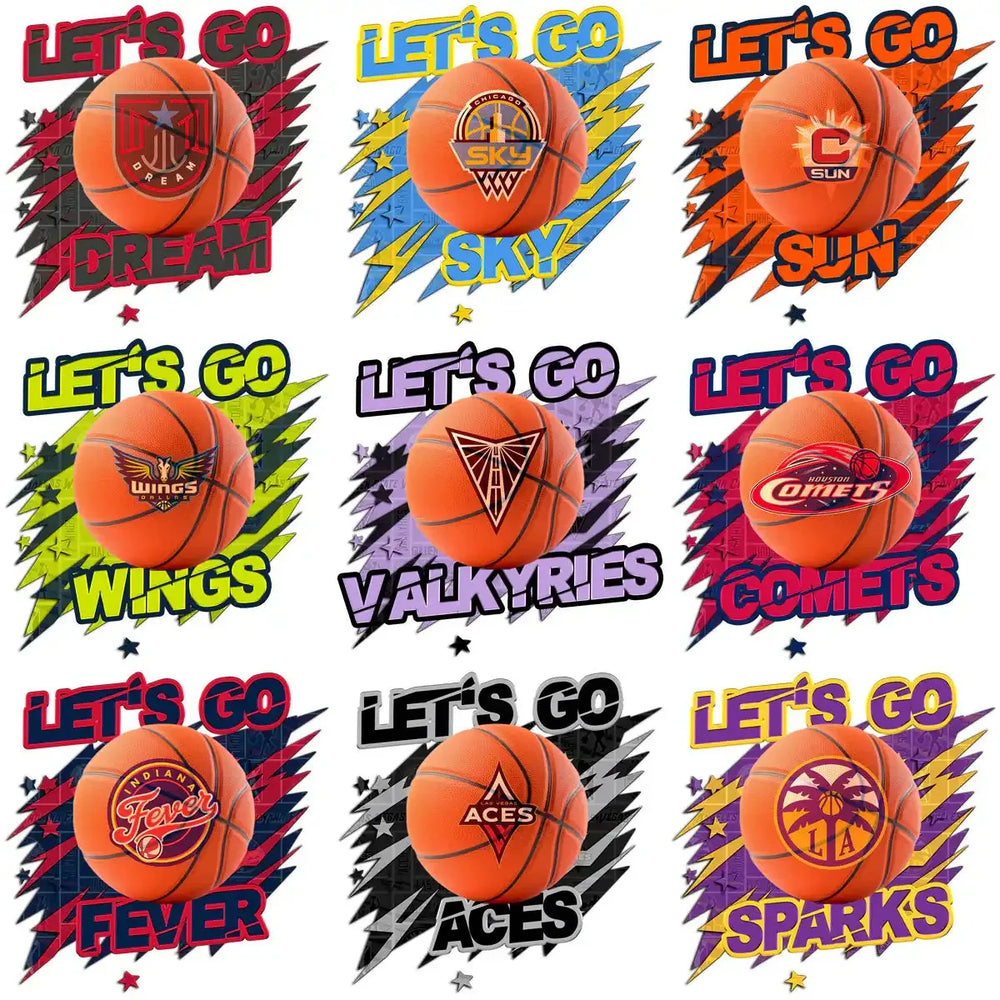 15 Women Basketball Teams Lets Go Designs Bundle PNG