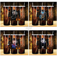 Load image into Gallery viewer, 15 Wood Halloween Wreck Villains Tumbler Wrap Bundle Jpg
