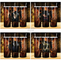 Load image into Gallery viewer, 15 Wood Halloween Wreck Villains Tumbler Wrap Bundle Jpg
