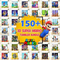 Load image into Gallery viewer, 150 Gaming Mario Tumbler Wrap Bundle Png
