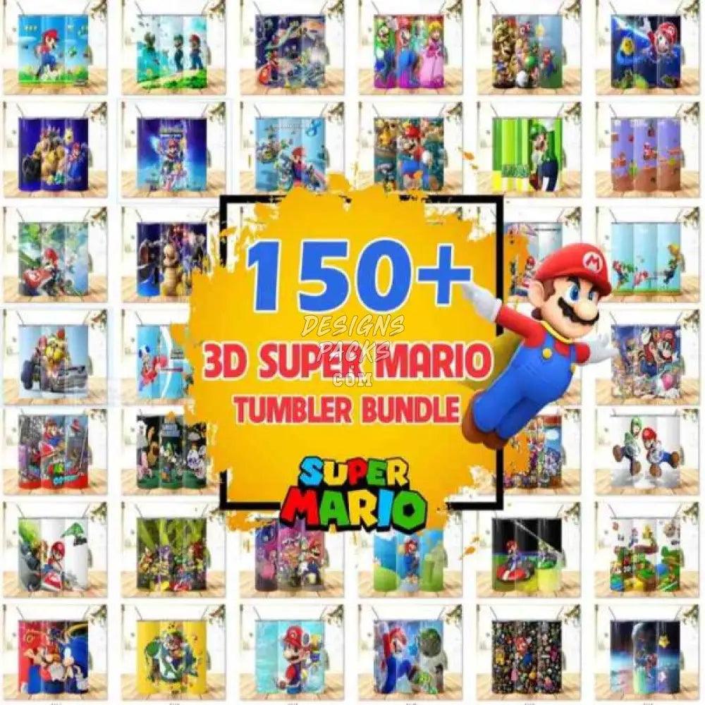 150 Gaming Mario Tumbler Wrap Bundle Png