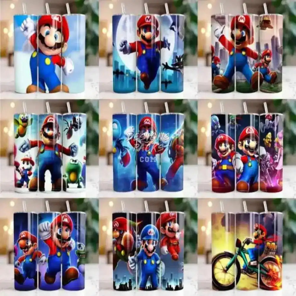 150 Gaming Mario Tumbler Wrap Bundle Png
