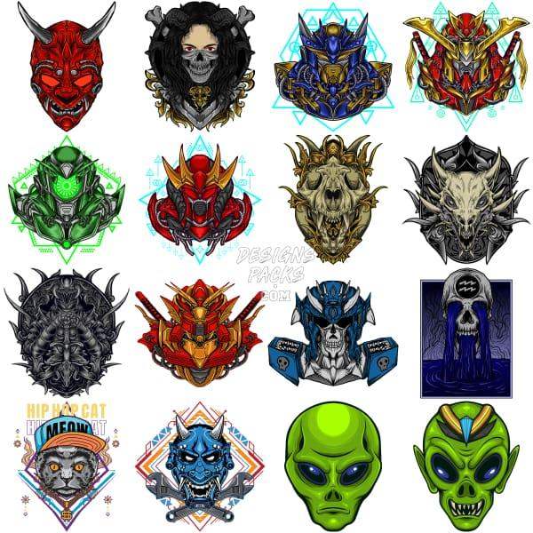 150 Mega Samurai Japan Designs Bundle Png