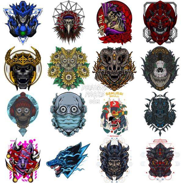 150 Mega Samurai Japan Designs Bundle Png