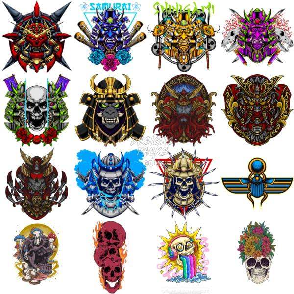 150 Mega Samurai Japan Designs Bundle Png