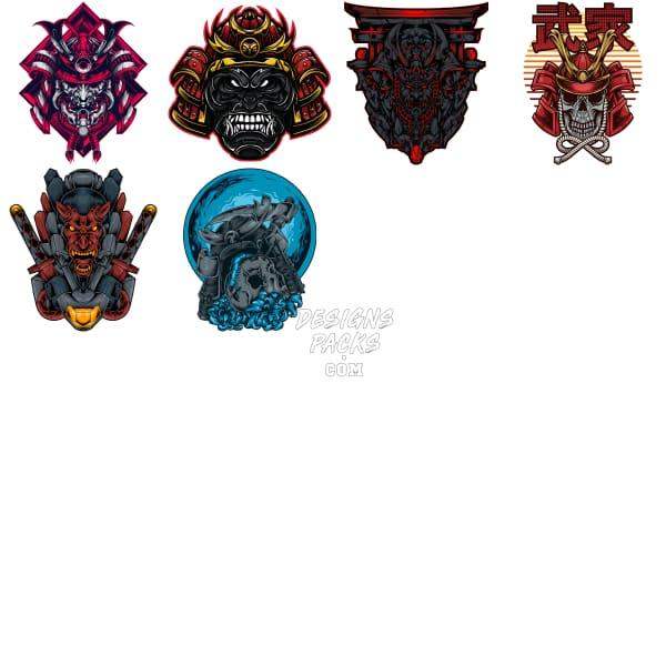 150 Mega Samurai Japan Designs Bundle Png