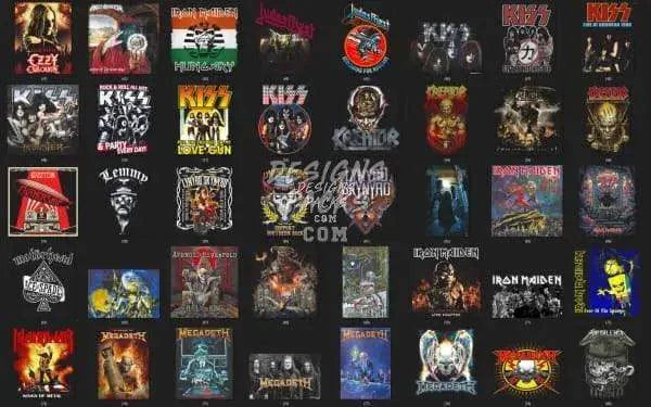 150 Rock Metal V1 Halftone Designs Bundle PNG