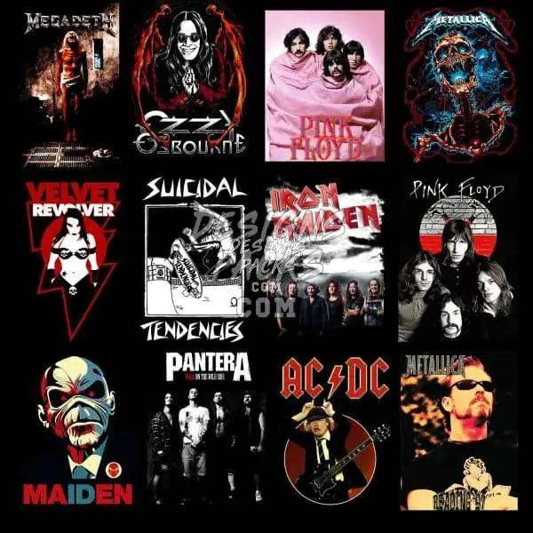 150 Rock Metal V2 Designs Bundle PNG