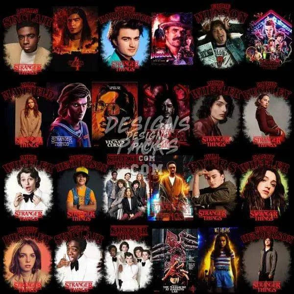 150 Stranger Series Things Halftone Designs Bundle PNG
