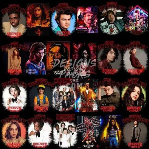 150 Stranger Series Things Halftone Designs Bundle PNG