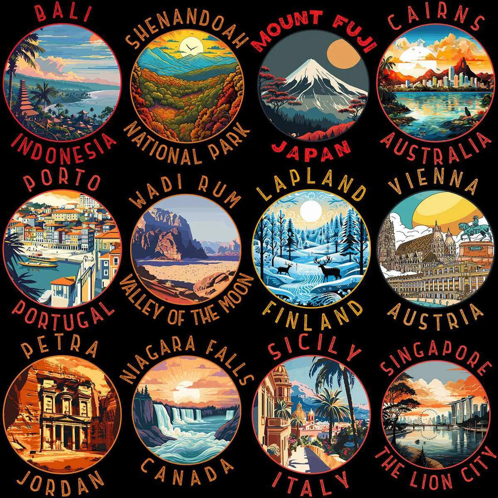 150 World Travel Destinations & Parks Designs Bundle PNG