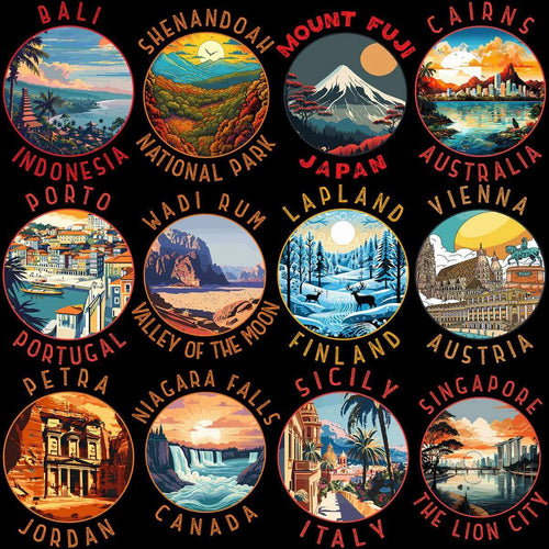 150 World Travel Destinations & Parks Designs Bundle PNG