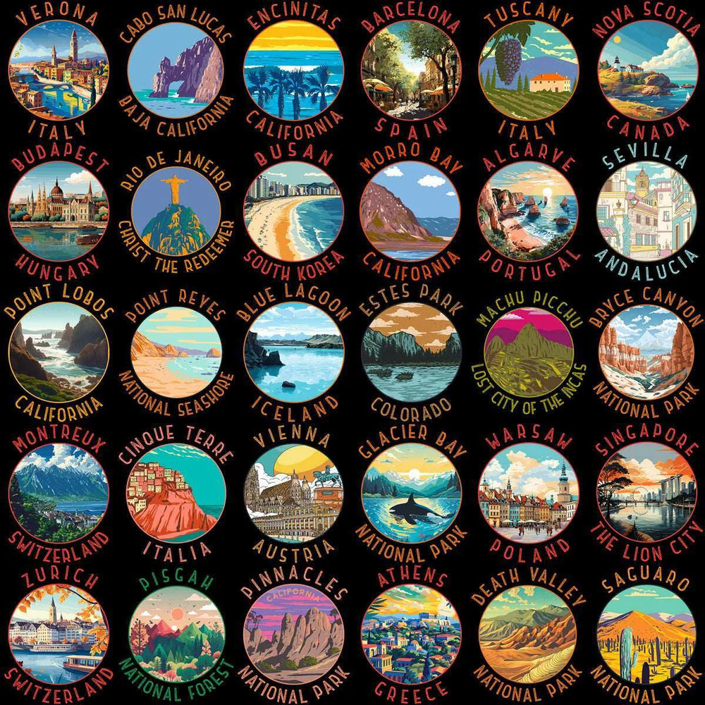 150 World Travel Destinations & Parks Designs Bundle PNG