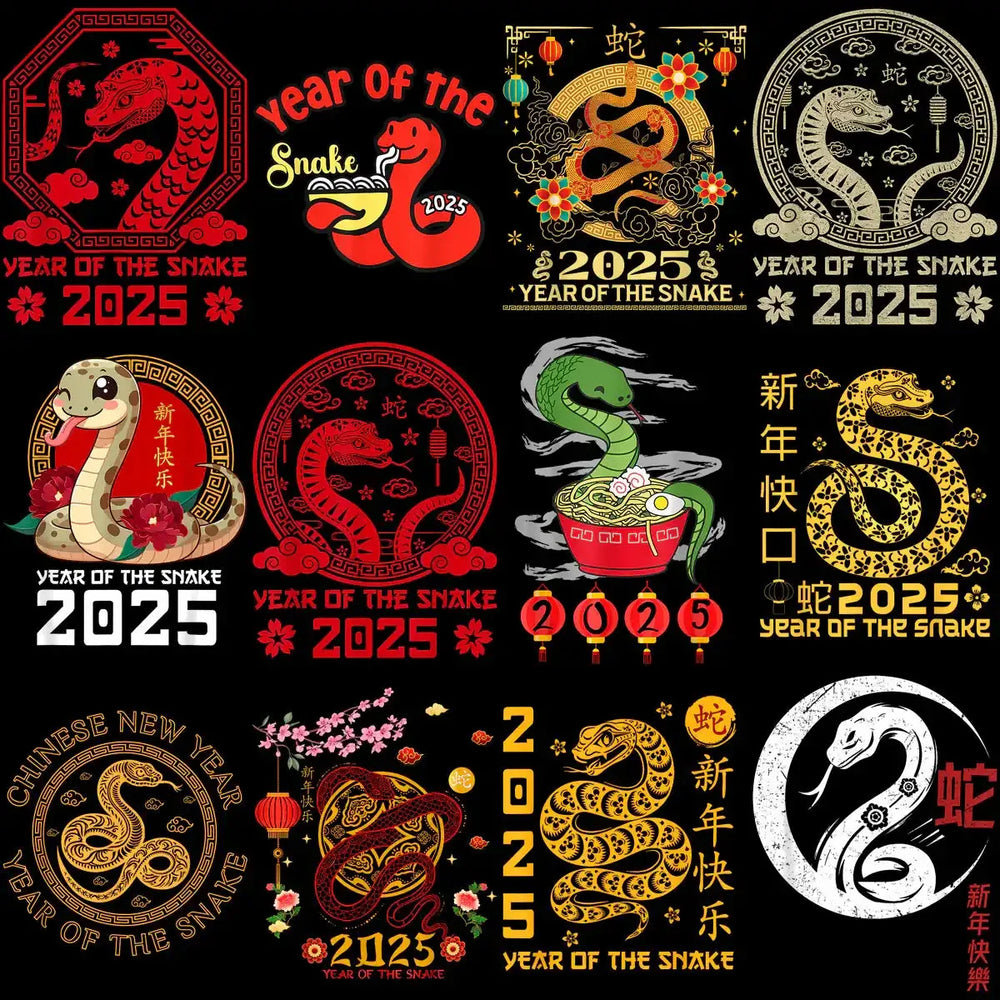 150 Year of The Snake New Year China Designs Bundle PNG