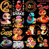 Load image into Gallery viewer, 150 Year of The Snake New Year China Designs Bundle PNG
