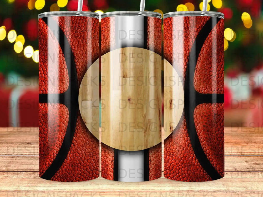 Basketball Pattern Wooden Center Sports Tumbler product type