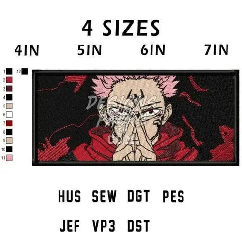 Yuji Itadori Anime Embroidery Design