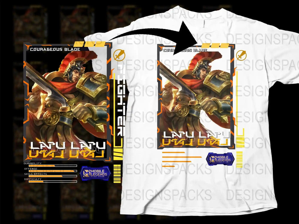 Mobile Legends T-Shirt, Courageous Blade Game Character, Graphic Tee, Men's Fashion, Gamer Apparel, Gift Item