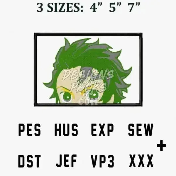 Tanjiro Kamado Anime Embroidery Design