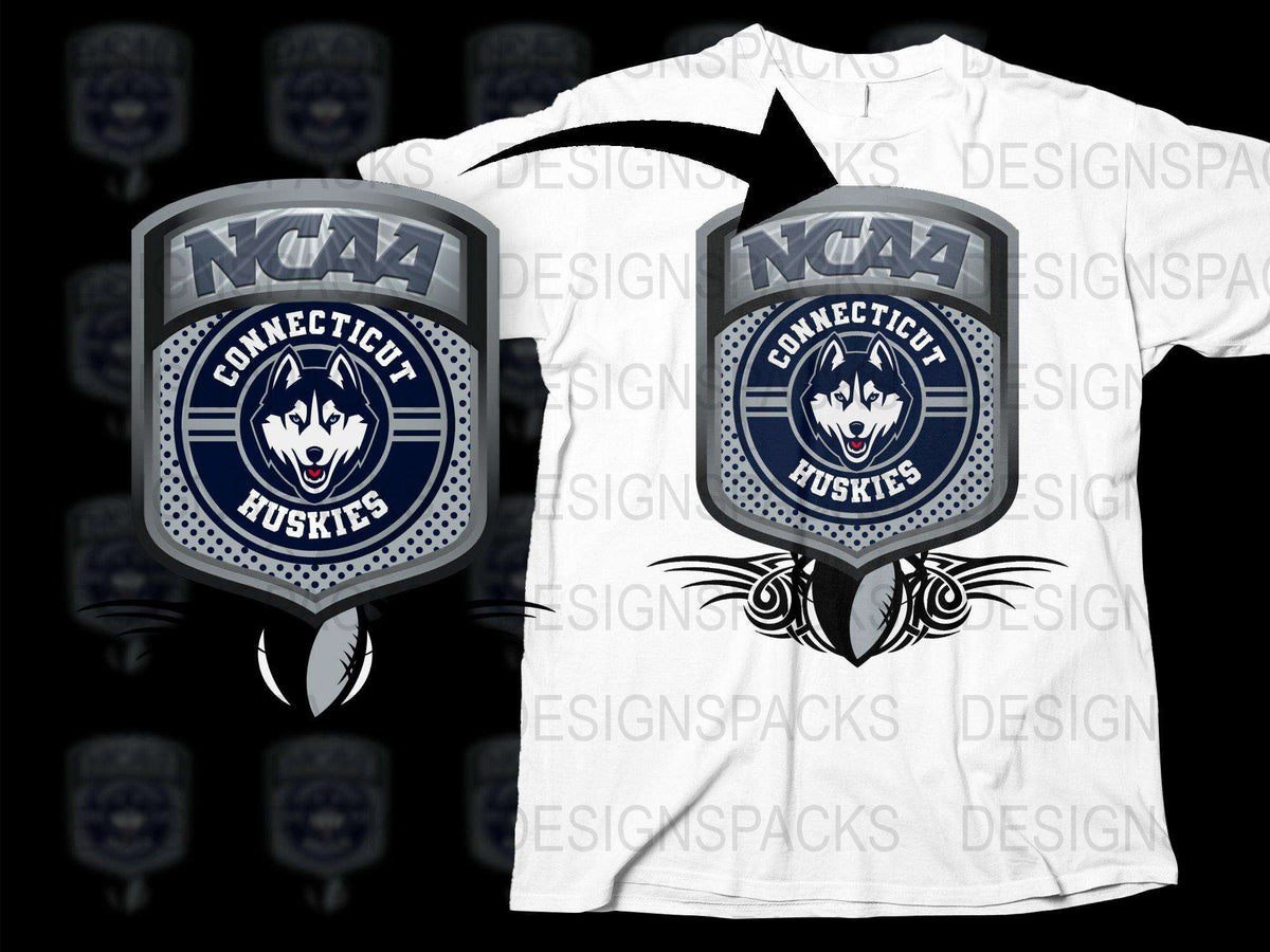 NCAA Connecticut Huskies T-Shirt, College Sports Apparel, Athletic Fan Gear, Husky Logo Tee