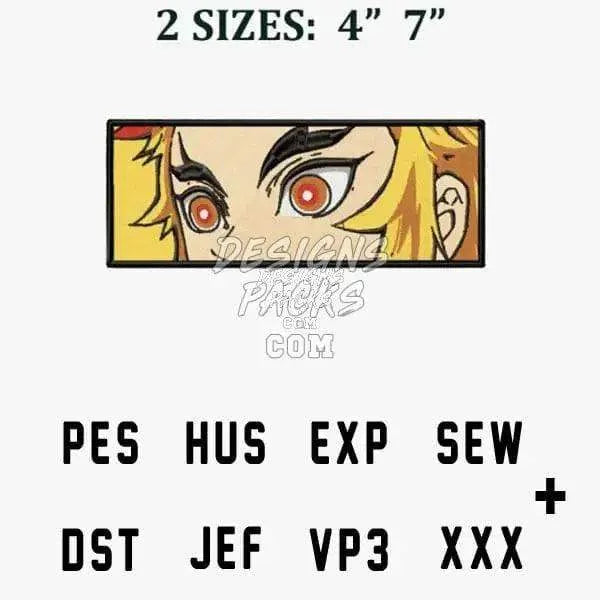 Demon Rengoku Slayer Anime Embroidery Design
