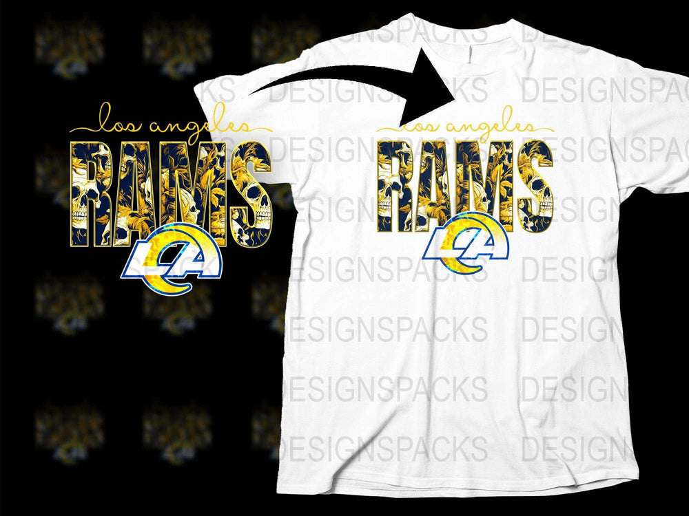 Los Angeles Rams T-Shirt, Football Team Graphic Tee, Yellow Blue Sports Fan Gear, Unisex Cotton Shirt