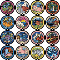 Load image into Gallery viewer, 155 Circle Pokefuta Japanese Manhole ball Poke Designs Bundle PNG
