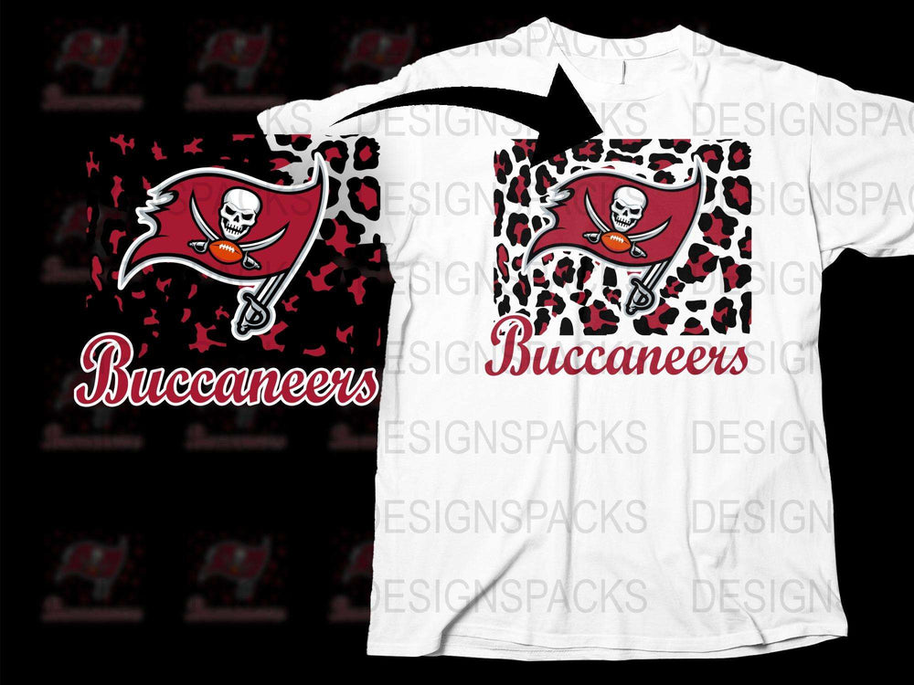 Tampa Bay Buccaneers T-Shirt, Red and Black Design, Football Fan Apparel, Casual Sports Tee