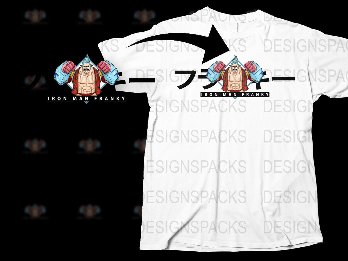 Iron Man Franky T-Shirt, Anime Inspired Graphic Tee, Cool Super Hero Design, Unique Men's Fashion Clothing