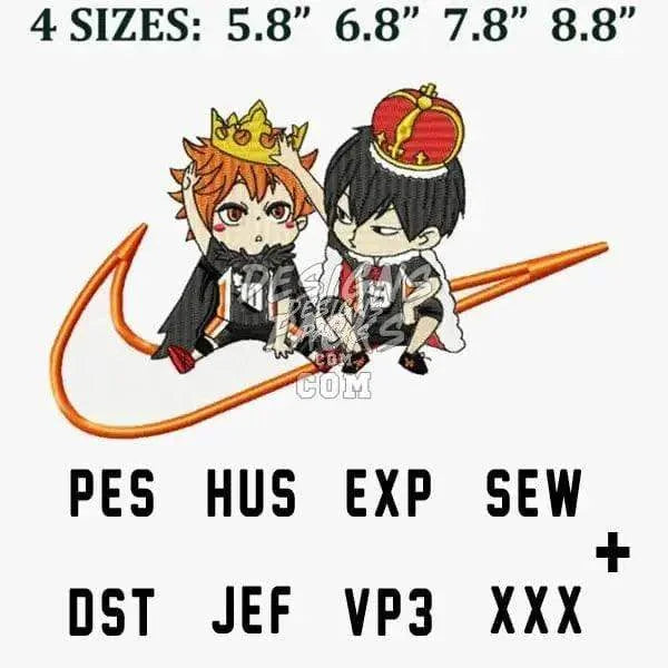 Swoosh Sport Anime Embroidery Design