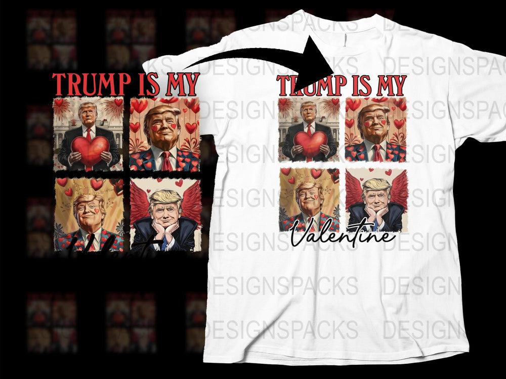 Trump is My Valentine Themed T-Shirt, Funny Political Valentine Gift, Unique Graphic Tee