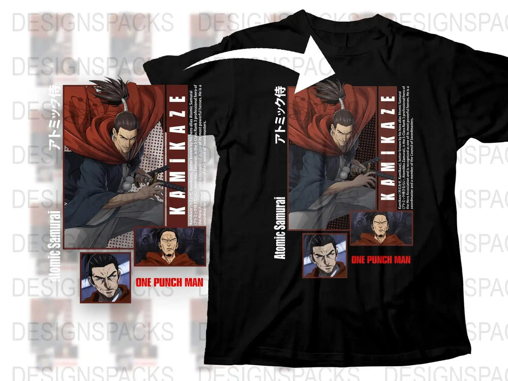 One Punch Man T-Shirt, Saitama Anime Graphic Tee, Kamikaze Bold Print, Casual Wear, Manga Series Fans, Cotton Shirt.