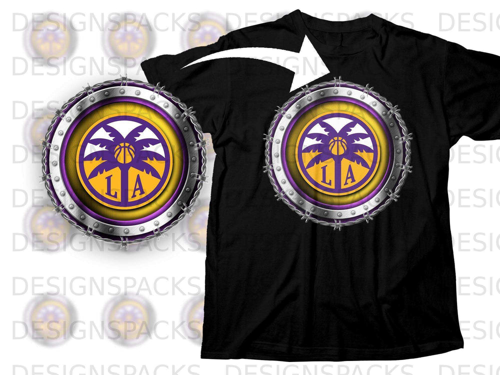 LA Basketball Team Emblem Printed T-Shirt