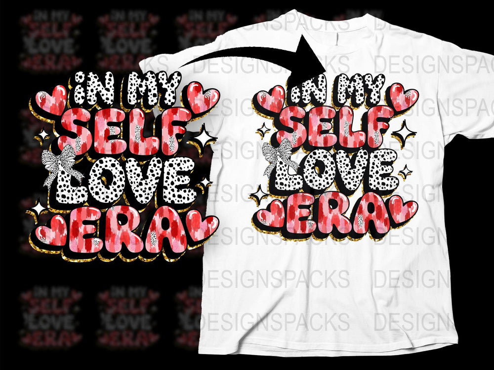 On My Self Love Jera Jera T-Shirt, Trendy Graphic Tee, Heart and Stars Design, Stylish Casual Wear