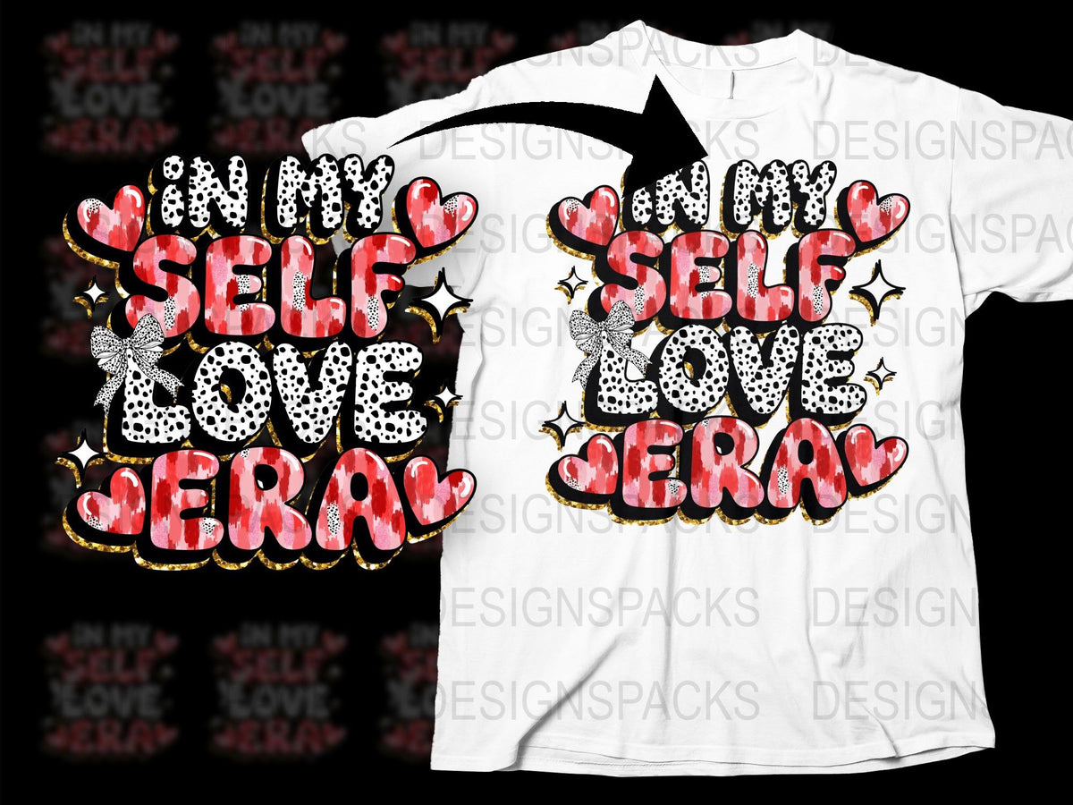 On My Self Love Jera Jera T-Shirt, Trendy Graphic Tee, Heart and Stars Design, Stylish Casual Wear