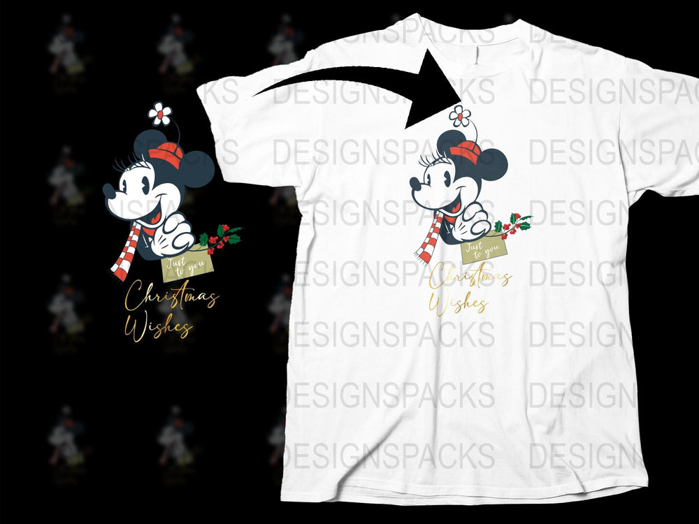 Disney Minnie Mouse Christmas T-Shirt, Festive Holiday Graphic Tee, Cute Seasonal Gift for Kids and Adults
