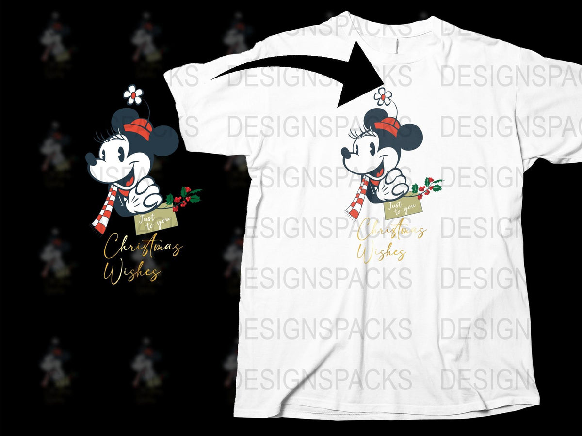 Disney Minnie Mouse Christmas T-Shirt, Festive Holiday Graphic Tee, Cute Seasonal Gift for Kids and Adults